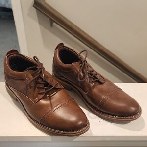 Men's or Kids Brown Leather Oxford Shoes
